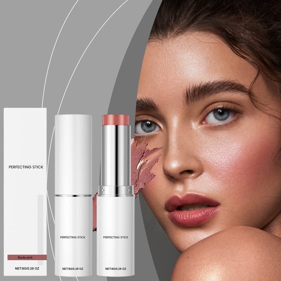 Matte Foundation Stick, Anti Wrinkle Foundation Stick, Skin Magnet High Coverage Foundation Stick, Hydrating Lightweight, Multi-Use Face Makeup Contour Stick for All Skin Types-Nude (Nude Pink)