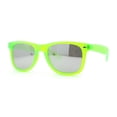thumbnail image 1 of Matte Frost Neon Iconic Hipster Horn Rim Silver Mirror Sunglasses Green, 1 of 4