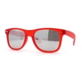 thumbnail image 1 of Matte Frost Neon Iconic Hipster Horn Rim Silver Mirror Sunglasses Red, 1 of 4