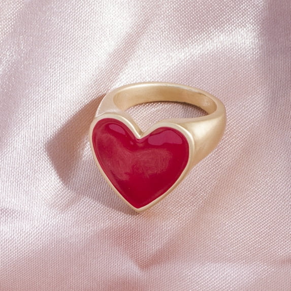 Heart Shaped Women Ring Gold And Silver Alloy Electroplated Fashion Jewelry With Loose Gemstones European Style