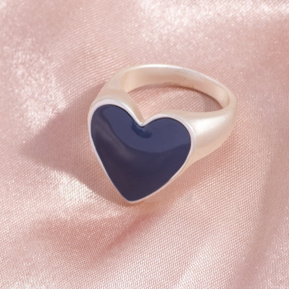 Heart Shaped Women Ring Gold And Silver Alloy Electroplated Fashion Jewelry With Loose Gemstones European Style