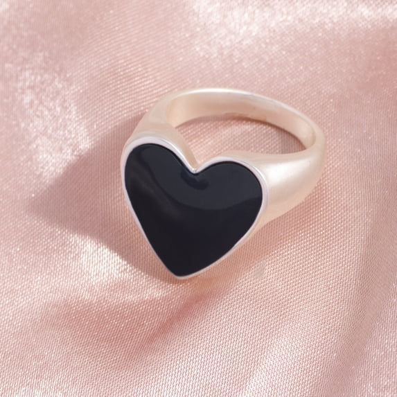 Heart Shaped Women Ring Gold And Silver Alloy Electroplated Fashion Jewelry With Loose Gemstones European Style