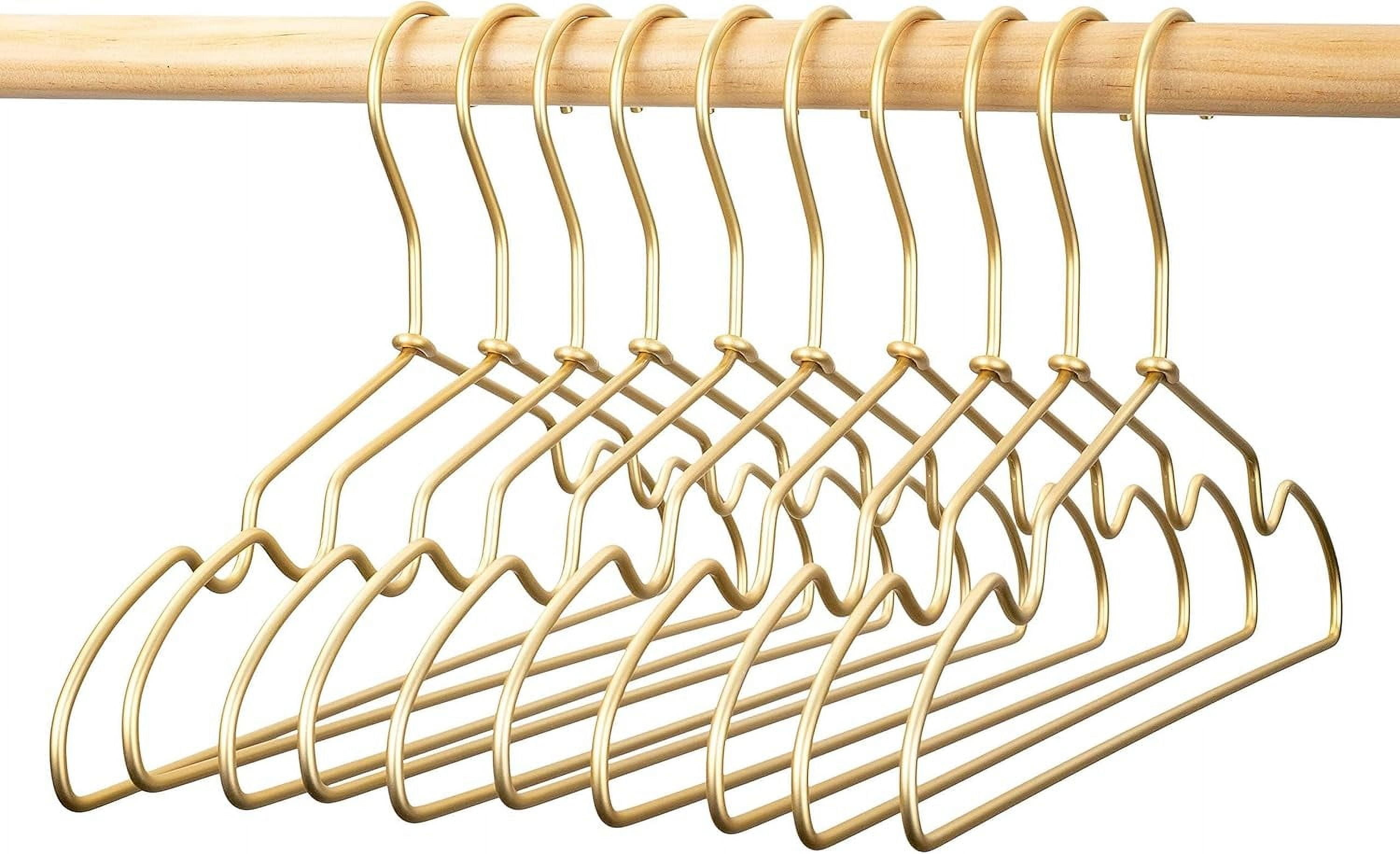 Matte Gold Metal Kids Baby Hangers, 30Pack, Non Slip, Suit for Coated Wire Children Clothes Hangers Closet Storage, Retail Display Space Saving for Toddler Coats Infant Hangers