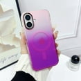 thumbnail image 1 of Matte Gradient Iridescent Magnetic Phone Case for iPhone 15 Plus, [Compatible with Magsafe] Fashion Cute Girly Protective Case Cover for Women Girls for iPhone 15 Plus, Pink+Purple, 1 of 8
