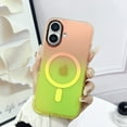 thumbnail image 1 of Matte Gradient Iridescent Magnetic Phone Case for iPhone 16 Plus, [Compatible with Magsafe] Fashion Cute Girly Protective Case Cover for Women Girls for iPhone 16 Plus, Orange+Yellow, 1 of 8