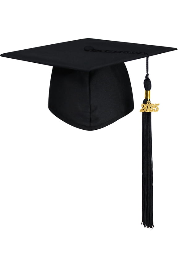 Matte Graduation Cap with 2025 Tassel for Adults High School and Bachelor Master 12 Colors
