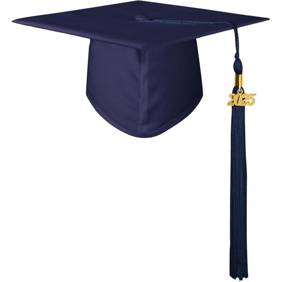 Matte Graduation Cap with 2025 Tassel for Adults High School and Bachelor Master 12 Colors