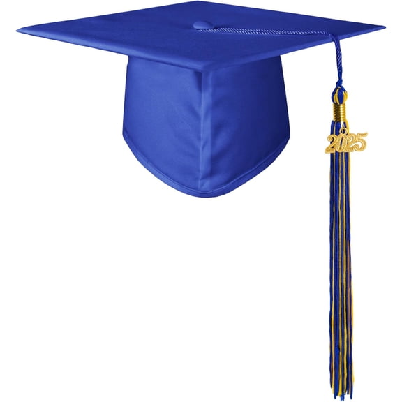 Matte Graduation Cap with 2025 Tassel for Adults High School and Bachelor Master 12 Colors