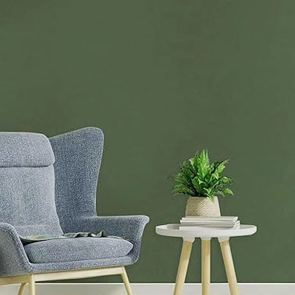 Matte Green Pvc Moisture-Proof And Dirt-Resistant Bedroom Background Wallpaper 40*300Cm Smile Home