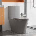 thumbnail image 1 of Matte Grey Elongated One Piece Toilet Dual Flush 1.1/1.6 GPF Water Saving Comfort Seat Height, Map 1000g,Grey, 1 of 1