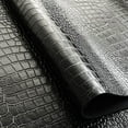 thumbnail image 1 of Matte Leather PVC Vinyl Fabric Faux Spunlaced Crocodile Pattern Black Weatherproof Domestic/Marine Upholstery Craft decoration, 1 of 5