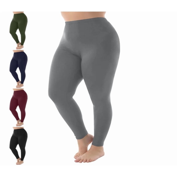 Matte Leggings 25'' - Thermal Casual Lounge Workout Womens Yoga High Waisted Pants 2025 Gray 3XL