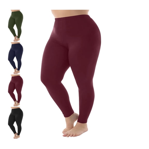 Matte Leggings 25'' - Thermal Casual Lounge Workout Womens Yoga High Waisted Pants 2025 Wine XXL