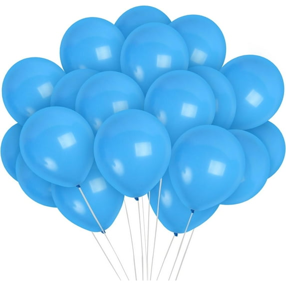 Matte Light Blue Balloons - 12 Inch Latex Balloons - 72 Pack