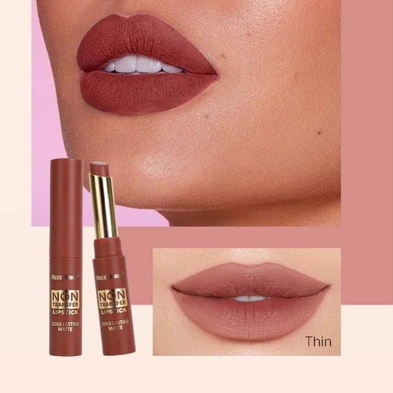 Matte Lipstick, Long Lasting Lipstick, Soft Mist Velvet Lipstick for Women, High Pigment Content, Non-Staying Cup, Makeup Lock Color, Smooth Application, Bright Color Coverage