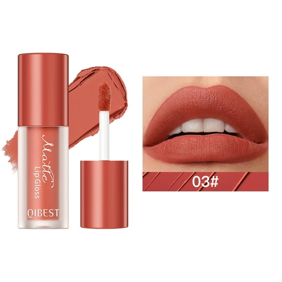 Matte Lipstick, Non-stick Lip Glaze, Long-lasting Velvet Natural Lip Mud Lip Gloss, Light Texture Even Colouring Non-fading Smooth Matte Finish