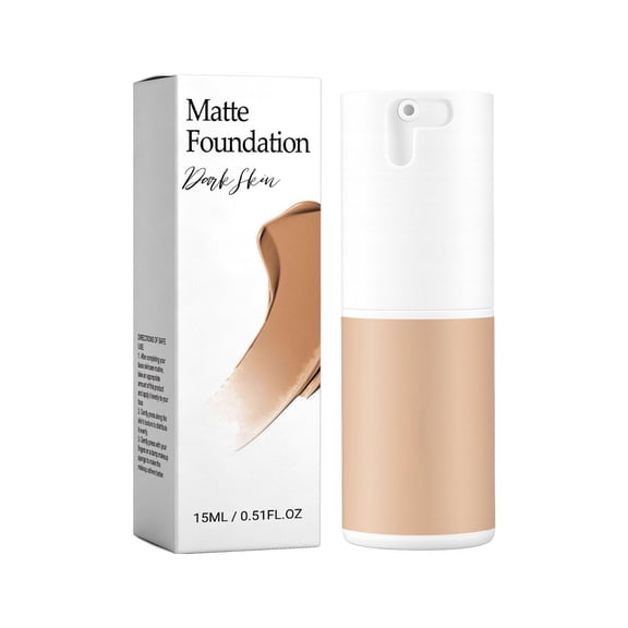 Matte Liquid Foundation Deep Shade Oil Control Longwear 15ml Breathable Base Makeup for All Tones