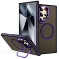 thumbnail image 1 of Matte Magnetic Back Cover Case for Samsung Galaxy S23 Ultra, Camera Lens Kickstand Compatible with Magsafe Slim Fit Rugged Drop Protection Shockproof Phone Case for Women Men, Purple, 1 of 8