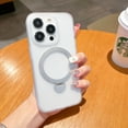 thumbnail image 1 of Matte Magnetic Case for iPhone 13 Pro Ring Holder Kickstand Shockproof Case, Slim Rugged Non-Scratches Translucent Cover Compatible with MagSafe Wireless Charging, White, 1 of 10