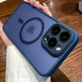 thumbnail image 1 of Matte Magnetic Case for iPhone 14 13 12 Pro Max 14 Plus Compatible with Magsafe, with Camera Lens Protector,Shockproof Armor Luxury Slim Cover (Navy Blue,for iPhone 12 Pro Max), 1 of 9
