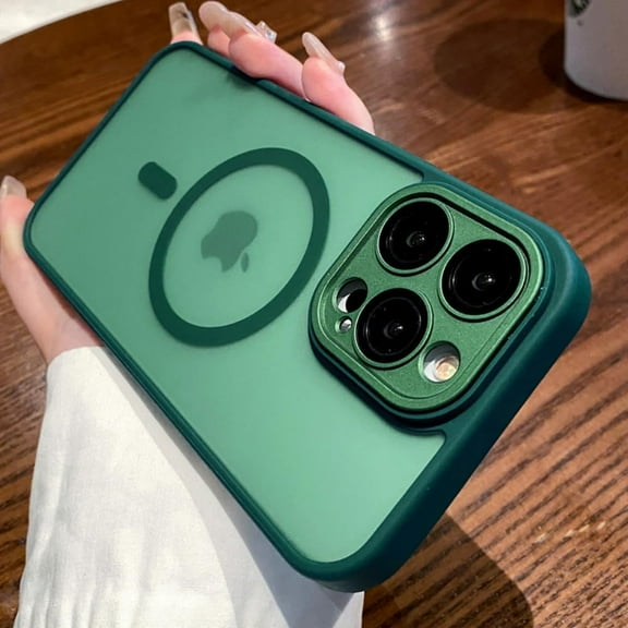 Matte Magnetic Case for iPhone 14 13 12 Pro Max 14 Plus Compatible with Magsafe, with Camera Lens Protector,Shockproof  Luxury Slim Cover (Green,for iPhone 14 Plus)