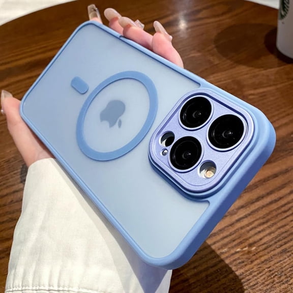 Matte Magnetic Case for iPhone 14 13 12 Pro Max 14 Plus Compatible with Magsafe, with Camera Lens Protector,Shockproof  Luxury Slim Cover (Peak Blue,for iPhone 12)