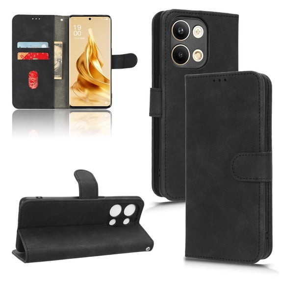 Matte Magnetic Flip Wallet Phone Case For OPPO Reno 9 Pro A54 A74 A93 A55 A16 A56 A94 A95 A77 A57 A78 A17 A58 A96 4G 5G Realme 10 9 Find X6 Pro X5 Lite Reno 8T 8 7 9 Pro 4G 5G Case Cover