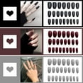 thumbnail image 1 of Matte Medium Long Square Pure Color Wear False Nails Press On Full Coverage Acrylic Fake Nails Tips, 1 of 4