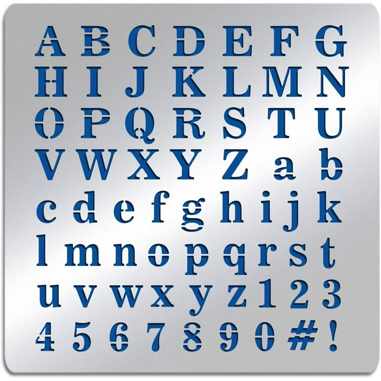 Reusable Matte Metal Alphabet, Number & Symbol Stencil for Crafting, Wood & Leather Burning - Walmart.com reusable-matte-metal-alphabet-number-symbol-stencil-for-crafting-wood-leather-burning-walmart-com