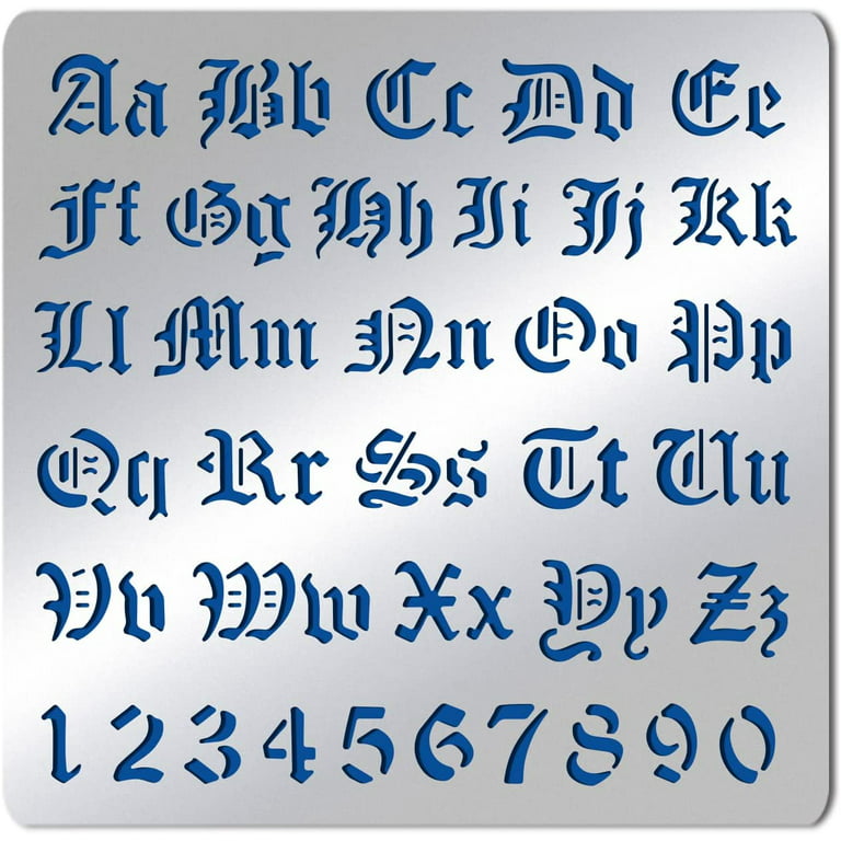 Lettering Stencils Alphabet Number Template Shapes Drawing Old English  Stencil
