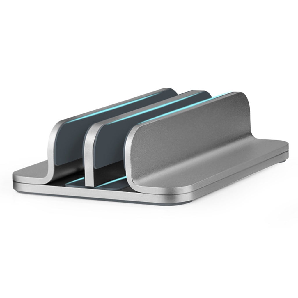 Durable Vertical Laptop Stand with 2 Slots Aluminum Alloy Laptop Holder 3 in 1