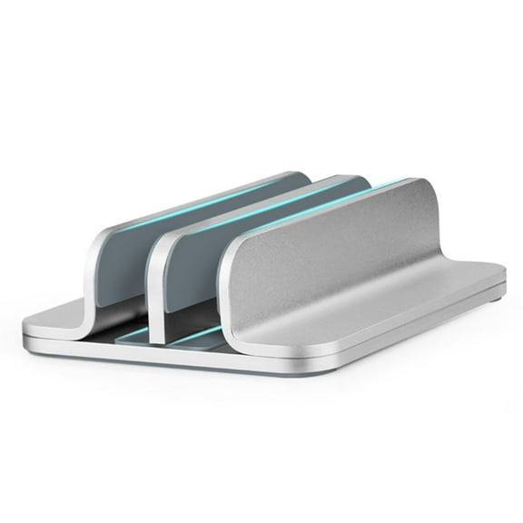 Matte Metal Vertical Laptop Stand Double Desk Laptop Stand Holder with Adjustable Dock Fits All Laptop Mobile Phones