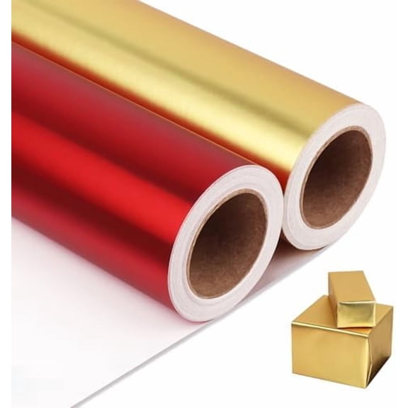 Matte Metal Wrapping Paper, Solid Color Paper-2 Roll,17 Inches X 32.8 Feet Per Roll,Gift Wrapping Paper,Perfect for Wedding,Valentine's Day, Birthday,Baby Shower