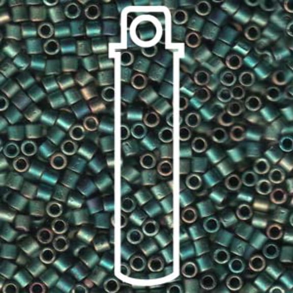 Matte Metallic Green Iris Miyuki Delica Beads 8/0 DBL-0324-TB