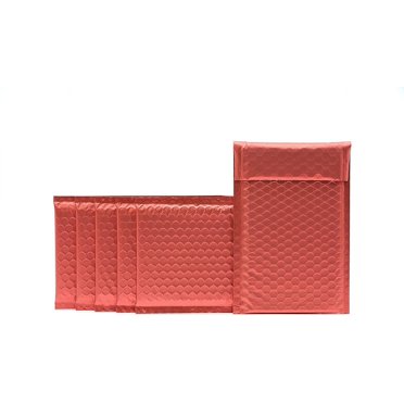 500 ProLine #000 Matte Metallic Red Poly Bubble Mailers – 4x8 (Inner 4x7)