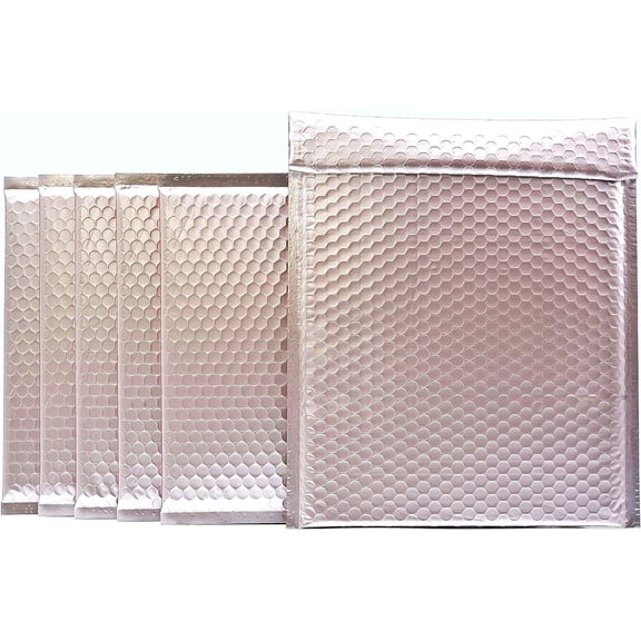Matte Metallic Rose Bubble Padded Mailers 8.5X12 Inch Self Seal Padded Envelopes (10)