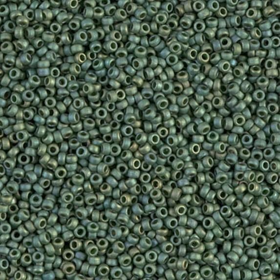 Matte Metallic Sage Luster Miyuki Seed Beads 15/0 15-92031-TB