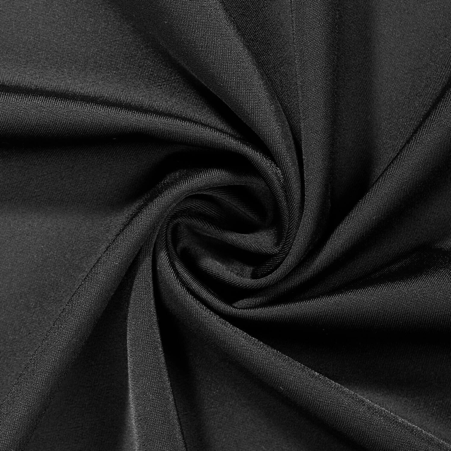 Matte Milliskin Tricot Fabric (58/60 Inch) Stretch Medium Weight Wrinkle Resistant Moisture Wicking Knit By The Yard - Black (5 Yards)