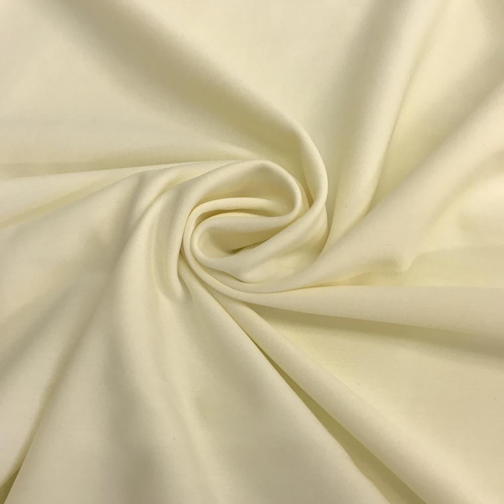 Matte Milliskin Tricot Fabric (58/60 Inch) Stretch Medium Weight Wrinkle Resistant Moisture Wicking Knit By The Yard - Ivory (5 Yards)