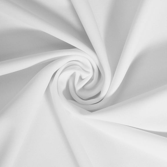 Matte Milliskin Tricot Fabric (58/60 Inch) Stretch Medium Weight Wrinkle Resistant Moisture Wicking Knit By The Yard - White (5 Yards)