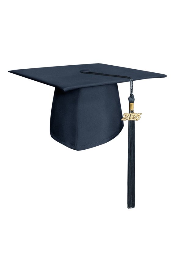 Matte Navy Blue Graduation Cap  Tassel