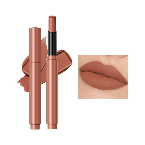 Matte Nude Lipstick Velvet Lip Gloss, High Pigmented Long-Lasting Waterproof Lip Stick, Nude Matte Soft Dark Color Stick, Non Stick Cup Nude Lip Gloss Lipstick for Women Girls Daily Lip Makeup (#03)