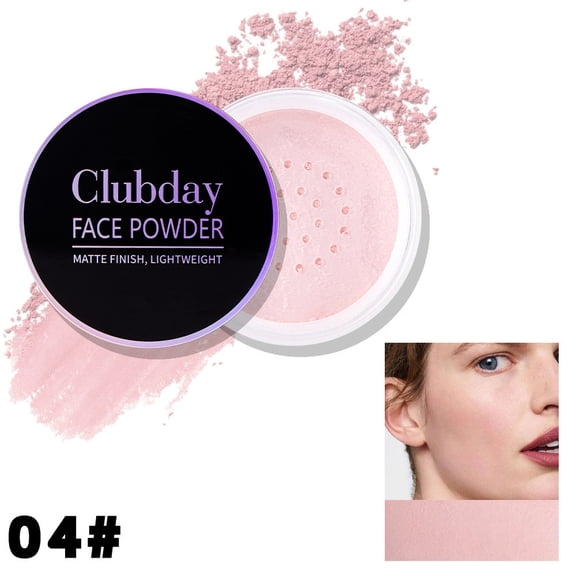 Matte Oil Control Loose Powder by Clubday, Sweat Resistant Soft Focus Finishing Powder for All Skin Tones Daily Nude & Night Party Makeup
