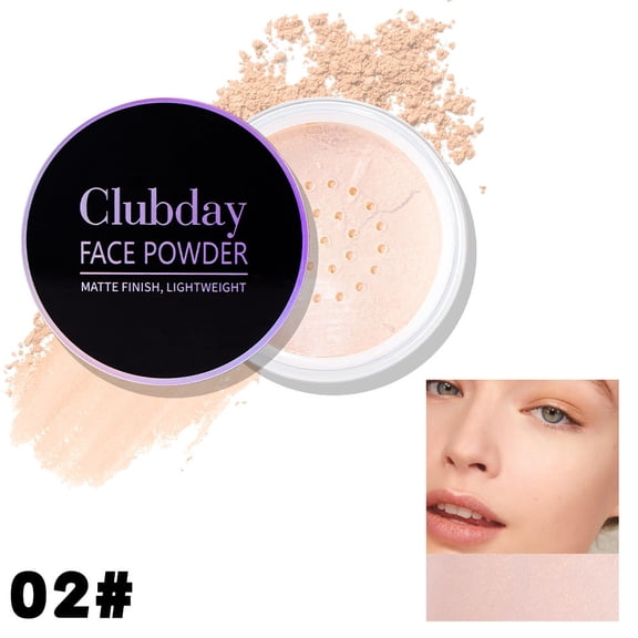 Matte Oil Control Loose Powder by Clubday, Sweat Resistant Soft Focus Finishing Powder for All Skin Tones Daily Nude & Night Party Makeup