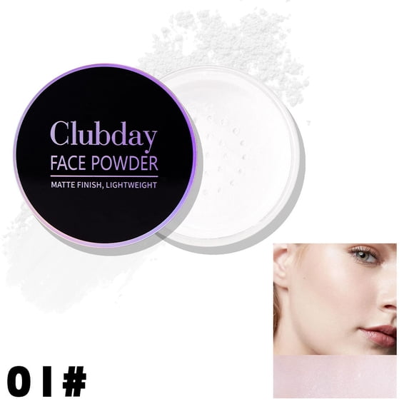 Matte Oil Control Loose Powder by Clubday, Sweat Resistant Soft Focus Finishing Powder for All Skin Tones Daily Nude & Night Party Makeup