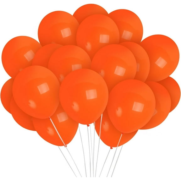 Matte Orange Balloons - 12 Inch Latex Balloons - 100 Pack