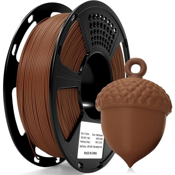 Matte PLA Filament 1.75mm Brown, 1kg Spool (2.2 lbs) Printer Filament Matte Surface Texture & Low Warping, Dimensional Accuracy +/- 0.02 mm, Fit FDM Printers