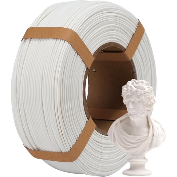 Matte PLA Refilament 1.75mm, Matte Printer Refill PLA Filament, 1KG Spoolless Printing Filament for Printers, Milky White