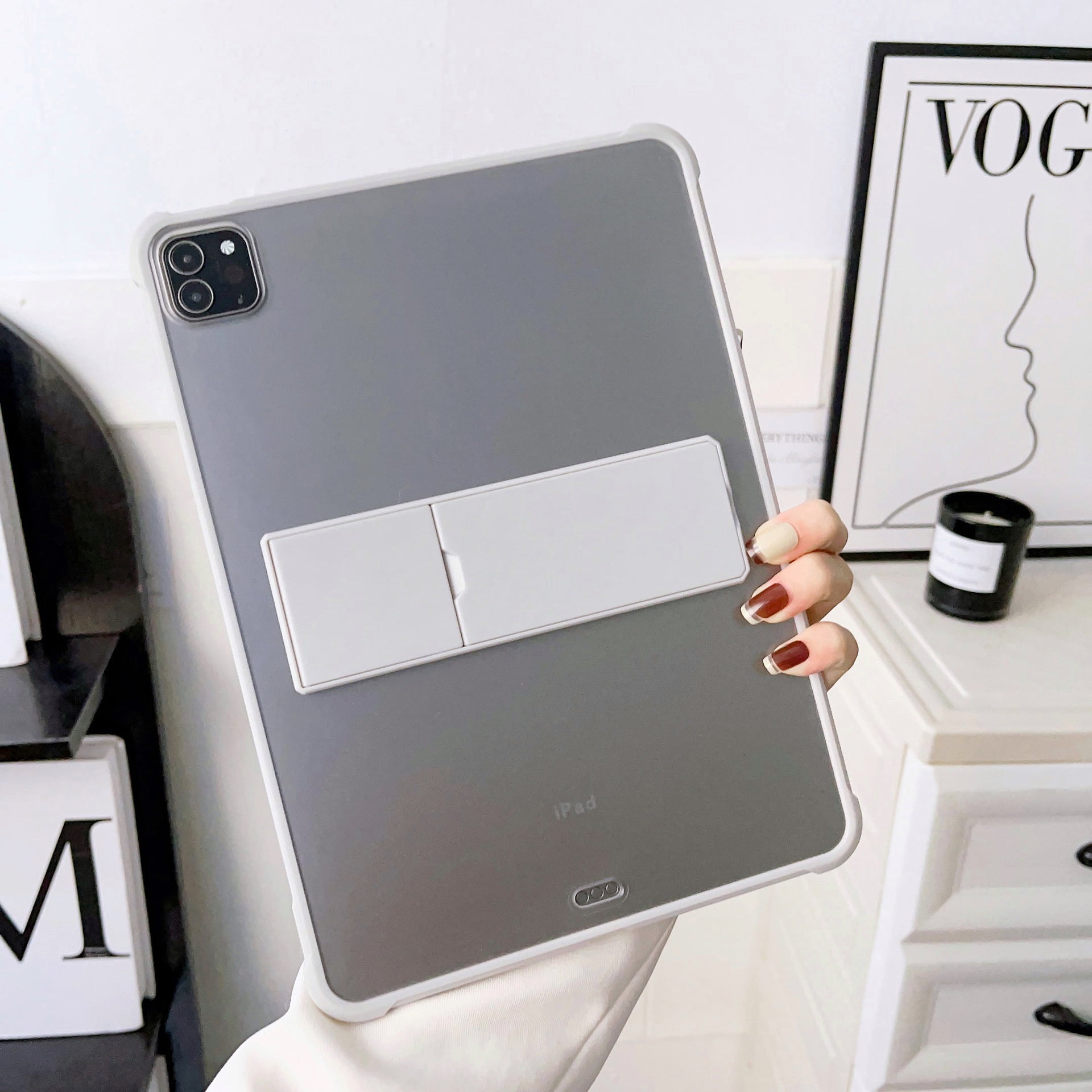 Matte PU Soft Shell Tablet Case with Foldable Stand for iPad 9.7