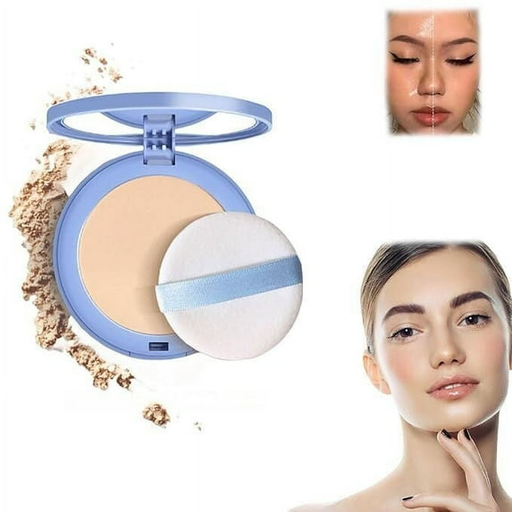 Matte Perfection Pressed Powder, Oil Control Face Pressed Powder, Waterproof Pressed Powder Makeup Compact (01-Classic ivory, 10g)